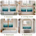 thumbnail image 6 of Teal Blue Ombre Stripe Kitchen Curtains, Abstract Summer Beach Coastal Light Filtering Window Curtain Panels, 2Pcs Rod Pocket Window Treatments Set for RV Dining Room Study Room 42x45 Inches, 6 of 9