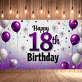 thumbnail image 7 of Purple and White Balloon Themed 18th Birthday Backdrop Banner Party Decors Background Photography Props Birthday Party Supplies, 7 of 7