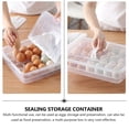thumbnail image 3 of Contenedor de almacenamiento de huevos portátil de 1 pieza, caja de almacenamiento de soporte de huevo para refrigerador (blanco), 3 of 5