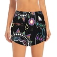 thumbnail image 4 of Lsque Geometry Dash Printed Women's Running Shorts with Liner Pockets,Elastic Quick Dry Workout Athletic Gym Yoga Shorts,Womens High Waist Shorts-XX-Large, 4 of 9
