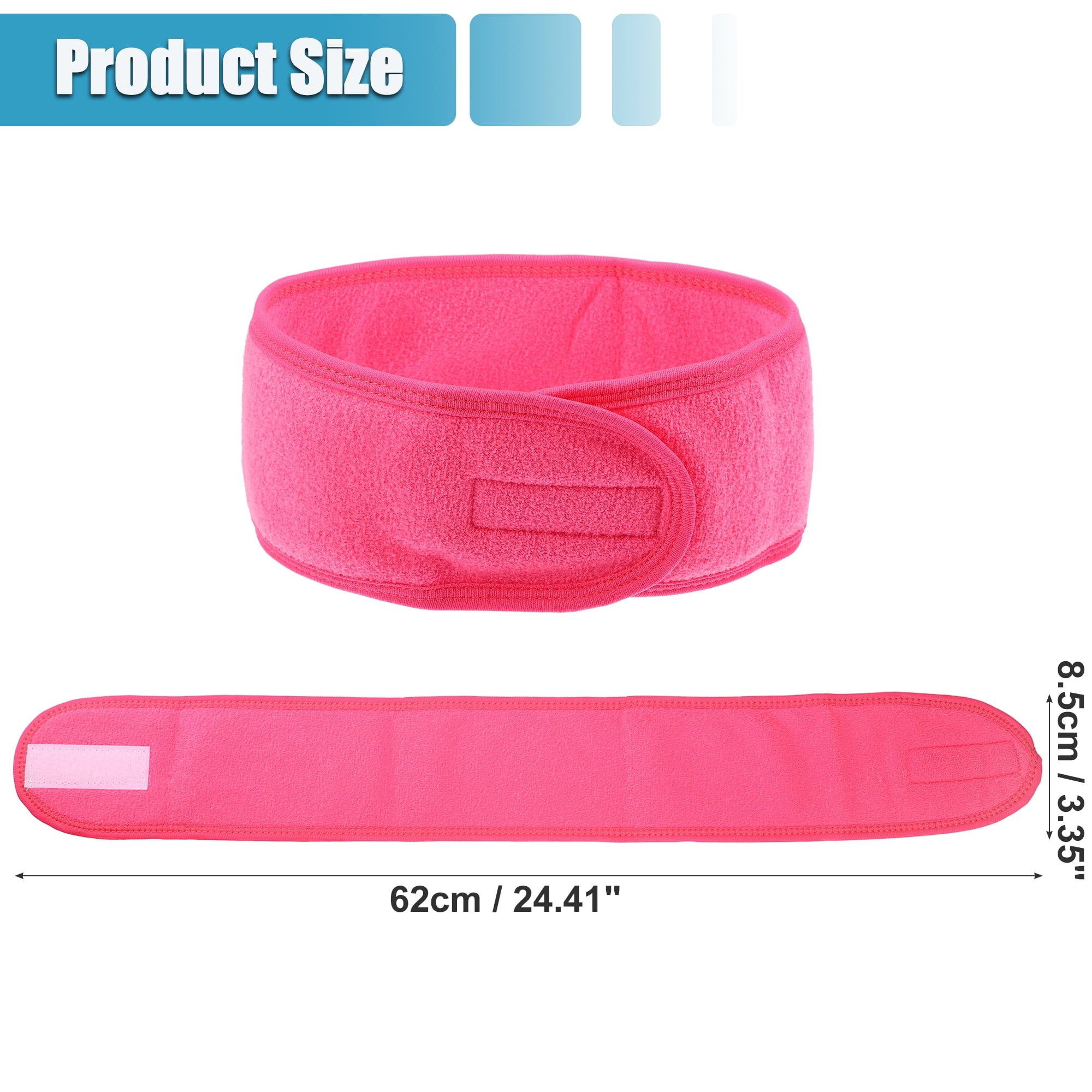 Unique Bargains 4 Pcs Spa Headband for Face Washing and Bathing Rose Red