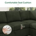 thumbnail image 6 of Marrber Modular Sectional Sleeper Sofa with Pull Out Bed, Corduroy Sectional Couch with Storage, U Shaped Couches for Living Room, Green, 6 of 10