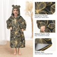 thumbnail image 3 of FORMRS Wearable Blanket Hoodie with Sleeves for Kids Cozy Flannel Sweatshirt, Golden Elegance, 3 of 7