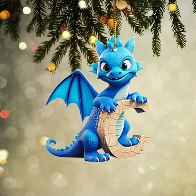 Fiudx Adornos Navideños de 26 Letras, Diseño Personalizado Diy, Material Acrílico Resistente, Colores Brillantes, Decoración Versátil para El Árbol, Decoración para Fiestas En Casa o En La Oficina, T
