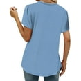 thumbnail image 5 of KISSMODA Womens V Neck Short Sleeve Summer Tops Button Down Pleated Tunic Tops Shirts S-3XL, 5 of 5