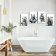 thumbnail image 3 of 4Pcs Funny Bear Bathroom Canvas Wall Art Black And White Animal Wall Decor Picture Cute Bathroom Posters Prints for Restroom Washroom Dorm Laundry Room Decorations, 3 of 6