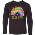 thumbnail image 3 of Inktastic Have the Courage to Be Kind Watercolor Rainbow Long Sleeve Youth T-Shirt, 3 of 5