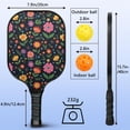 thumbnail image 4 of Pickleball Paddles Set,Pioneer Flower Floral Print Pattern Fiberglass Surface Pickleball Racket Set with 2 Indoor Outdoor Pickleball Balls and Pickleball Bag,Pickle-ball Equipment, 4 of 6