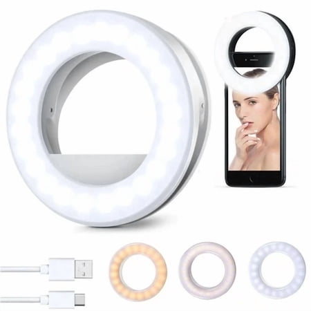 BEST- Portable Selfie Ring Light Rechargeable Clip-On 40Led Fill Light For Smart Phone