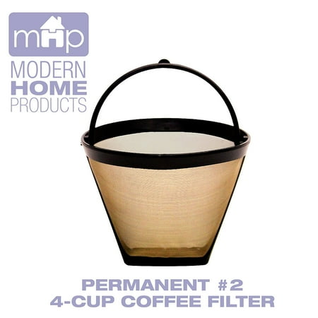 

Permanent #2 4-Cup Cone Shape Gold Tone Coffee Filter fits Mr. Coffee & Cuisinart 4-Cup Coffeemakers