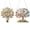 2PCS, variant on FLOPESN DIY CatTreeGemstone Pearl Art Painting Diamond Hanging Ornament, 9.33*9.13 inch, Acrylic Material Irregular Shape Wall Decor
