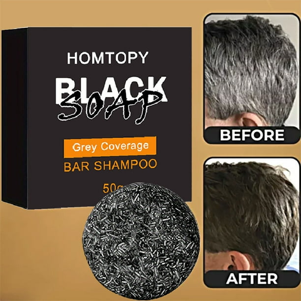 Fiudx Champú Oscurecedor, Jabón Natural Herbal para Teñir El Cabello, Fórmula Segura Sin Químicos, Estimula La Circulación Del Cuero Cabelludo, Uso Diario para Canas, Adultos Que Buscan Una Aparienci