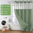 thumbnail image 3 of GALASALA Cortina de Ba&ntilde;o, 180 x 188CM Cortina para Bano, Doble Capa, Antimoho Cortina de Ba&ntilde;o Tela Impermeable, Shower Curtain con Ganchos y Ojales, Cortina de ba&ntilde;o An, 3 of 6