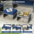 thumbnail image 6 of PINDEE 2 Pieces Patio PE Rattan Ottomans, Multipurpose Outdoor Footstool Footrest Additional Seating Side Table with Soft Zippered Cushions for Deck, Garden, and Yard (Navy Blue), 6 of 10