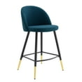 thumbnail image 3 of Modway Cordial Fabric Counter Stools - Set of 2 in Azure, 3 of 10