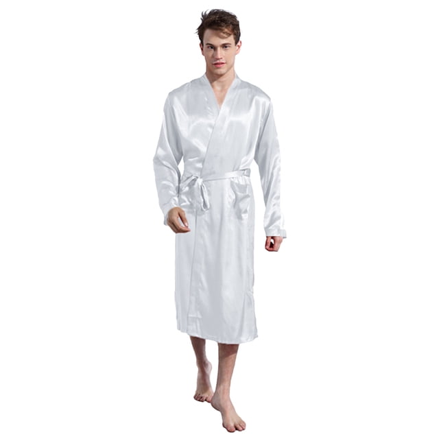 Zoeecloth Mens Robes Long Sleeve Bathrobe Loungewear Night-Robe Spring Fal Long Pajamas M-2XL