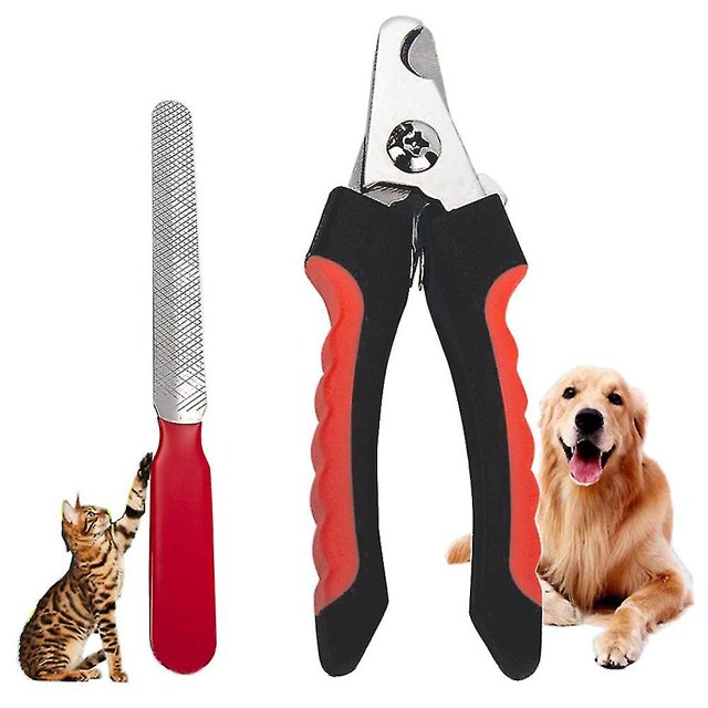 Pinzas y recortadoras de uñas para gatos y perros de acero inoxidable - con protección de Seguridad para evitar cortes excesivos - cuchillas afiladas de navaja adecuadas para uñas gruesas