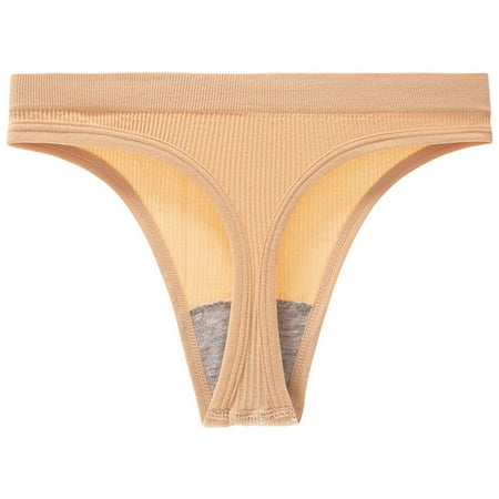 Thongs Panties for Women Clearance!Tbopshirt Womens Thongs Briefs Ice Silk Seamless T-shaped Underwear withExquisite Waist CottonCrotch Women s Hipsters Underwear Big Holiday Savings Deals