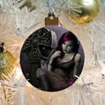 thumbnail image 3 of Goth Girl Dressed in Black Tattoos Wood Christmas Tree Holiday Ornament, 3 of 4