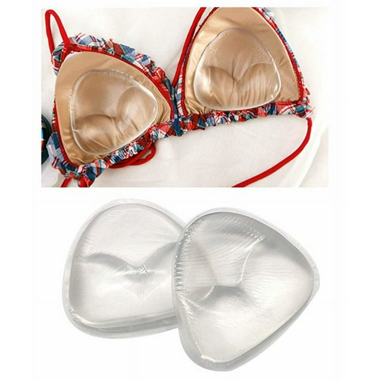 1 Pair Silicone Bra Inserts Push-up Breast Pads Reusable Breast Lift  Enhancer for Women Girls Bikini(Clear/S)