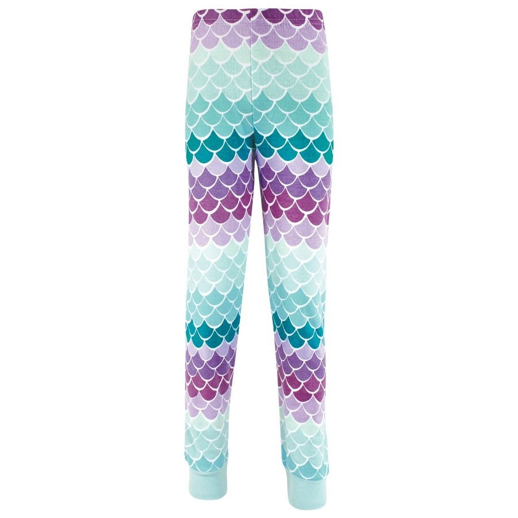 Hudson Baby Girl Cotton Pajama Set, Mermaid, 4 Toddler