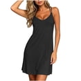thumbnail image 3 of Diufon Summer Dresses for Women V Neck Sleeveless Dress Solid Color Casual Mini Dress, 3 of 9