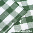 thumbnail image 3 of HOMERRY Tie Up Curtain 42" x 63" Buffalo Check Gingham Pattern Adjustable Kitchen Curtains Farmhouse Window Treatment Cafe Curtain, Sage White, 1 Set, 3 of 7