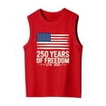 thumbnail image 4 of Kids USA 250th Independence Day Sleeveless Tank Top, Patriotic Flag Print Crew Neck Casual Tee for Boys Girls, Lightweight Summer Top for 4th of July(Red2,3-4 Years), 4 of 6