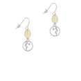 thumbnail image 2 of Delight Jewelry Volleyball Player Silhouette in 1/2'' Disc Goldtone Leaf French Earrings, 2 of 4