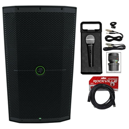 Mackie Thump212XT 12" 1400 Watt Enhanced Powered DJ PA Speaker Microphone Cable