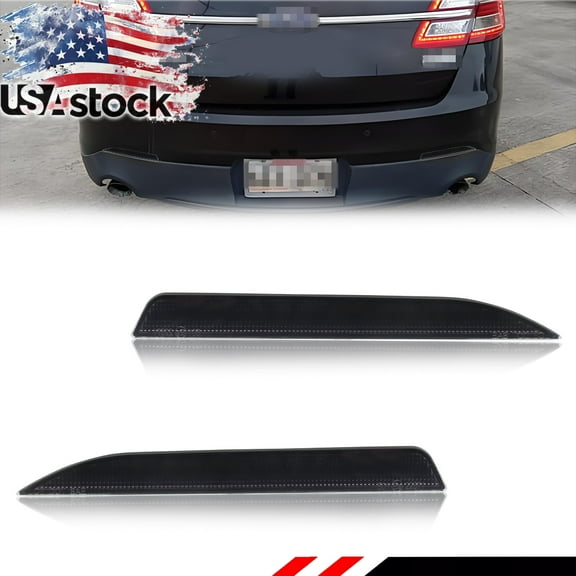 2PCS Smoked Lens Rear Bumper Reflector Lights Tail Light Rear Light Brake Lights Backup Lights Reverse Light Cover Shells  For 2013-2019 Ford Taurus & Police Interceptor Sedan No bulb/Socket