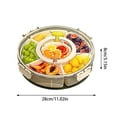 thumbnail image 3 of ETHKIA 4.5L Sealed Rotating Vegetable and Fruit Tray, Rotating Veggie Tray with Lid and Handle, 360 Rotatable Divided Serving Snack Candy Food Storage White, 3 of 9