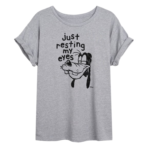 Disney - Goofy Resting My Eyes - Juniors Oversized Graphic T-Shirt