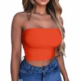 thumbnail image 2 of Nmnitkp Tube Tops for Women Show off your Figure Women's Sexy Crop Top High Cost Performance Tube Tops Sleeveless Stretchy Solid Strapless Solid color Tube Top, 2 of 5
