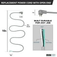 thumbnail image 6 of Iron Forge Cable Flat Plug 12 Gauge Power Cord Replacement - 10ft,15 Amp Gray Heavy Duty, 12/3 SJT 3 Prong Cable for Appliances & Power Tools, 6 of 8