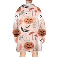 thumbnail image 2 of Wearable Oversized Blanket,Halloween Ghosts and Pumpkins Pattern Wearable Blanket Hoodie for Adults,Cozy Hooded Blankets with Super Pockets,Super Warm Fuzzy Pullover for Women & Men, 2 of 6
