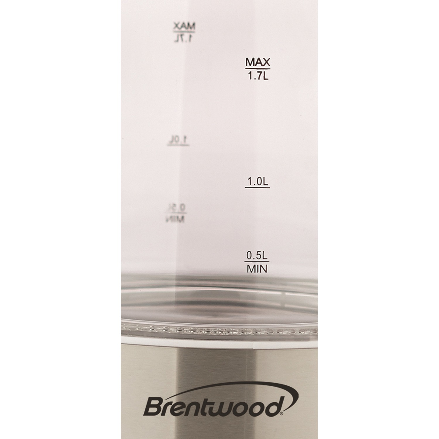 Brentwood 1,100-Watt 1.8-Qt. 7-Cup Cordless Tempered-Glass Electric Kettle with Auto Shut-off, White