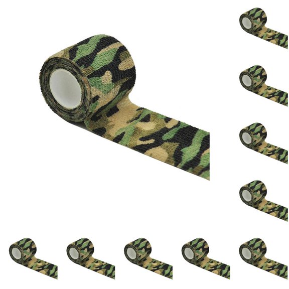 Advancent Envoltura elástica Protección Vendaje autoadhesivo Fitness Correr Cinta Regalos Tobillo Brazo Exterior Camuflaje 2.5cmx4.5m Camuflaje 2.5 cm x 4.5 m 10piezas Advancent CBP269373