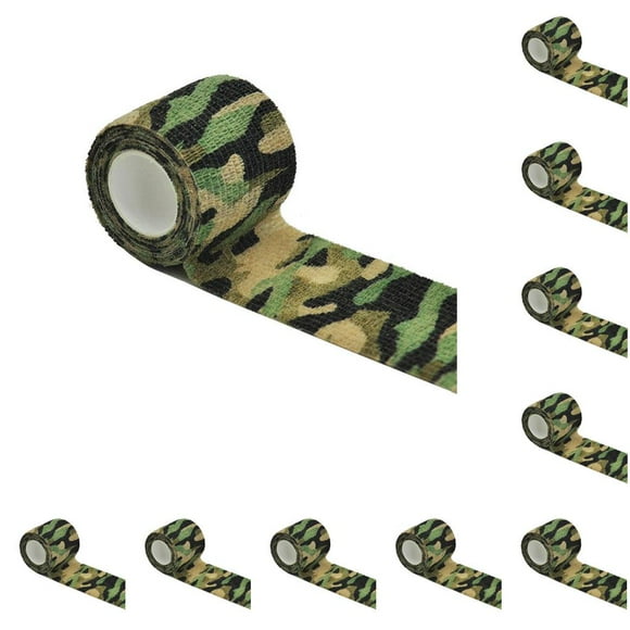 Advancent Envoltura elástica Protección Vendaje autoadhesivo Fitness Correr Cinta Regalos Tobillo Brazo Exterior Camuflaje 2.5cmx4.5m Camuflaje 2.5 cm x 4.5 m 10piezas Advancent CBP269373
