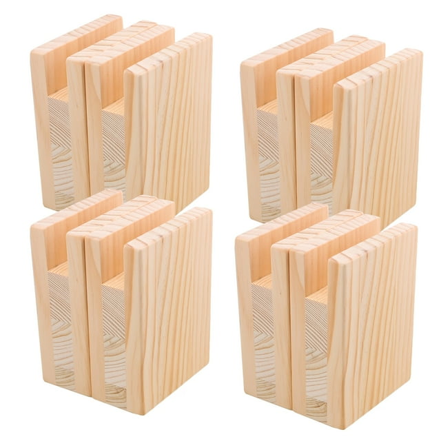 BQLZR 8PCS Groove Width 0.79" Bed Risers Feet Furniture Lifter for Table 10CMx10CMx2CM