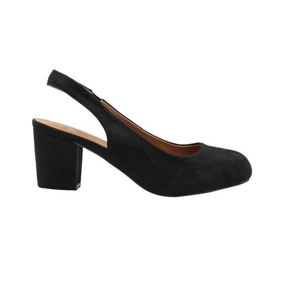 Where's That From Womens Edith Suede Sling Back Wide Block Heel Shoes