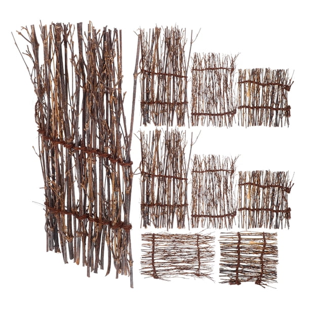 9 Uds. Mini decoración Natural para valla, estera de bambú para valla, microadornos para paisajismo