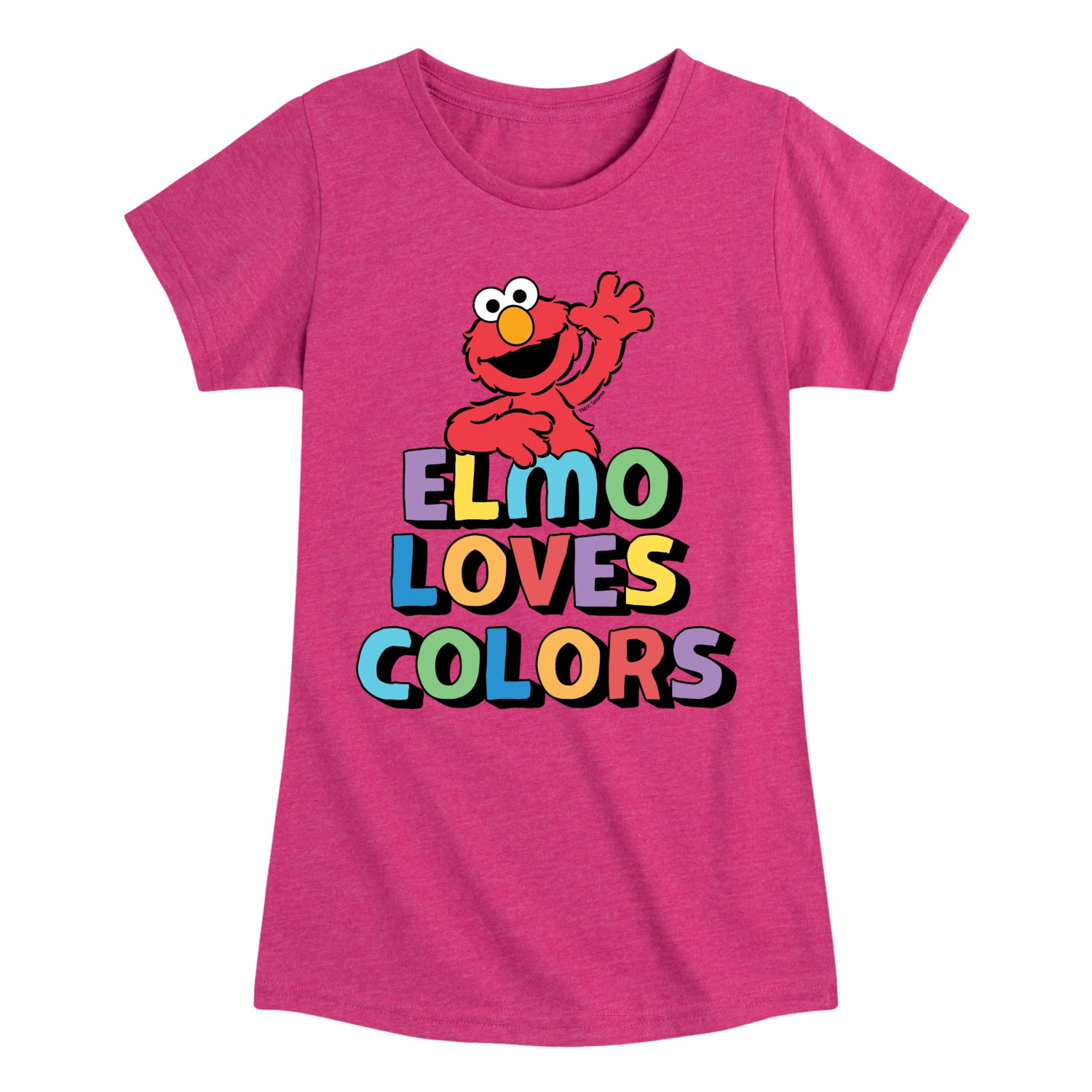 Sesame Street - Elmo Loves Colors - Toddler Girls Short Sleeve Graphic T-Shirt