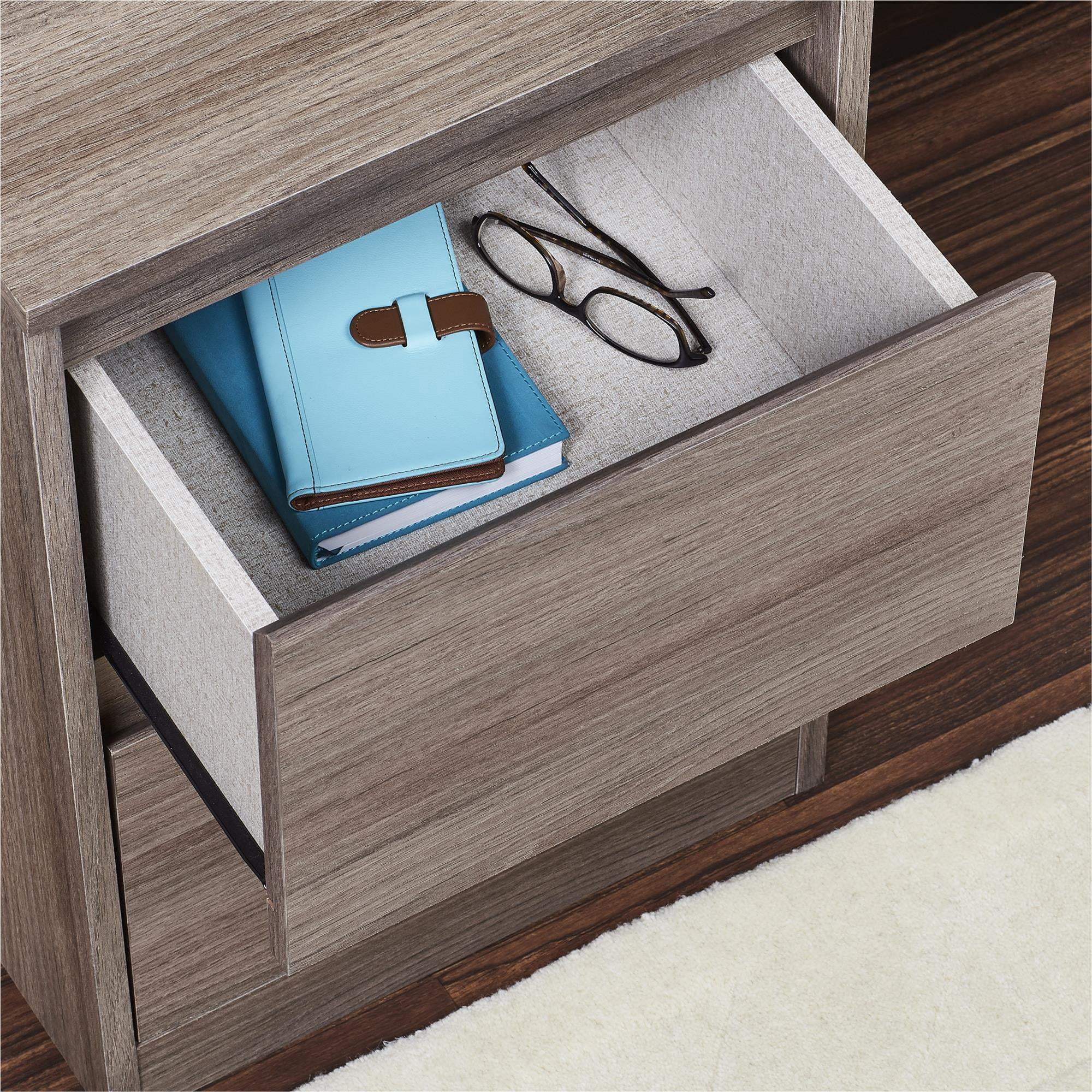 Mainstays Westlake Nightstand Rustic Oak Walmart Com Walmart Com