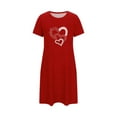 thumbnail image 4 of Sakmal Valentines Moo Moos for Women Nightgowns Cute Short Sleeve Love Loungewear Knee Length Heart Print Womens Nightgown 2X, 4 of 6