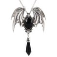 thumbnail image 1 of Collar con colgante de peltre con alas de murciélago y piedra, 1 of 5