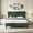 Green, variant on 4 EVER WINNER QUEEN Size Bed Frame with Headboard, Upholstered Platform Bed with Button Tufted Design, Faux Leather Bed Frame with Wooden Slats Support, No Box Spring Required, Easy Assembly, Black