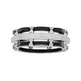 thumbnail image 3 of Mens Two-Tone Stainless Steel Black IP Layered Band - Mens Ring, 3 of 4