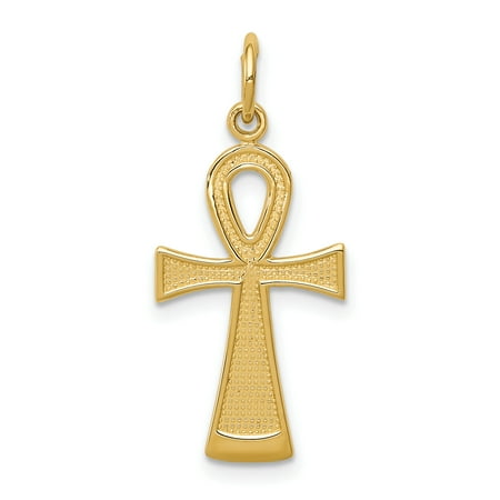 Gold Ankh Charm - 14k Yellow Gold Ankh Cross Religious Pendant Charm Necklace Gifts For Women For Her
