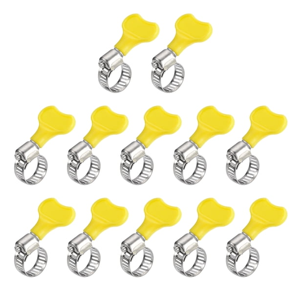 Abrazadera de manguera de tipo de engranaje de gusano, 12pcs 3/8"-5/8" ajustable de acero inoxidable para asegurar manguera